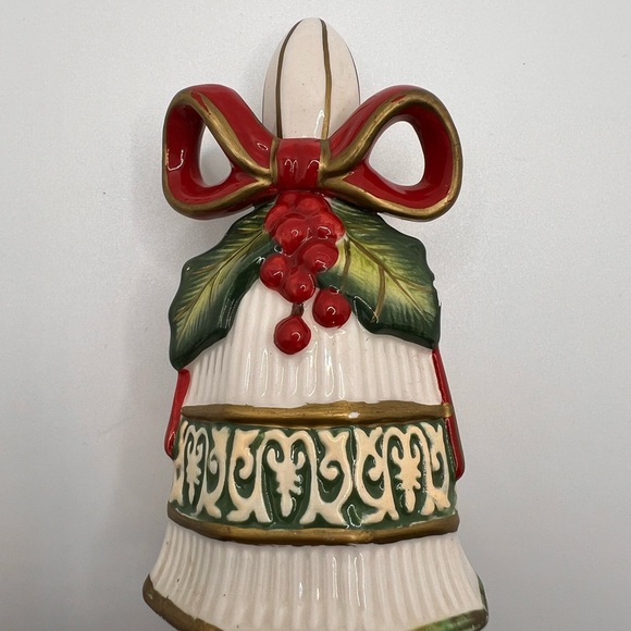 Fitz and Floyd Christmas Bells Salt Pepper Shaker circa 2004 - Picture 1 of 8